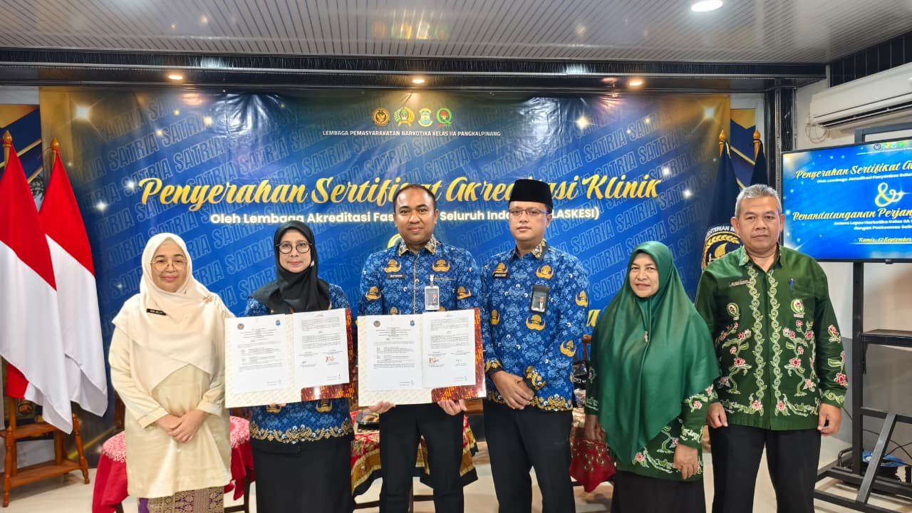 Raih Akreditasi Klinik Pratama, Kanwil Ditjenpas Babel Dorong Perkuat Mutu Pelayanan Kesehatan